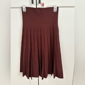 Brown Midi Pleated Skirt